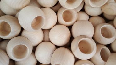 Holzkugeln 45 mm mit Halblochbohrung